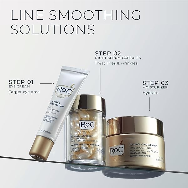 ROC RETINOL CORREXION UNDER EYE CREAM FOR DARK CIRCLES & PUFFINESS, DAILY WRINKLE CREAM, ANTI AGING SKIN CARE TREATMENT WOMEN AND MEN, 0.5 OZ (PACKAGING MAY VARY)