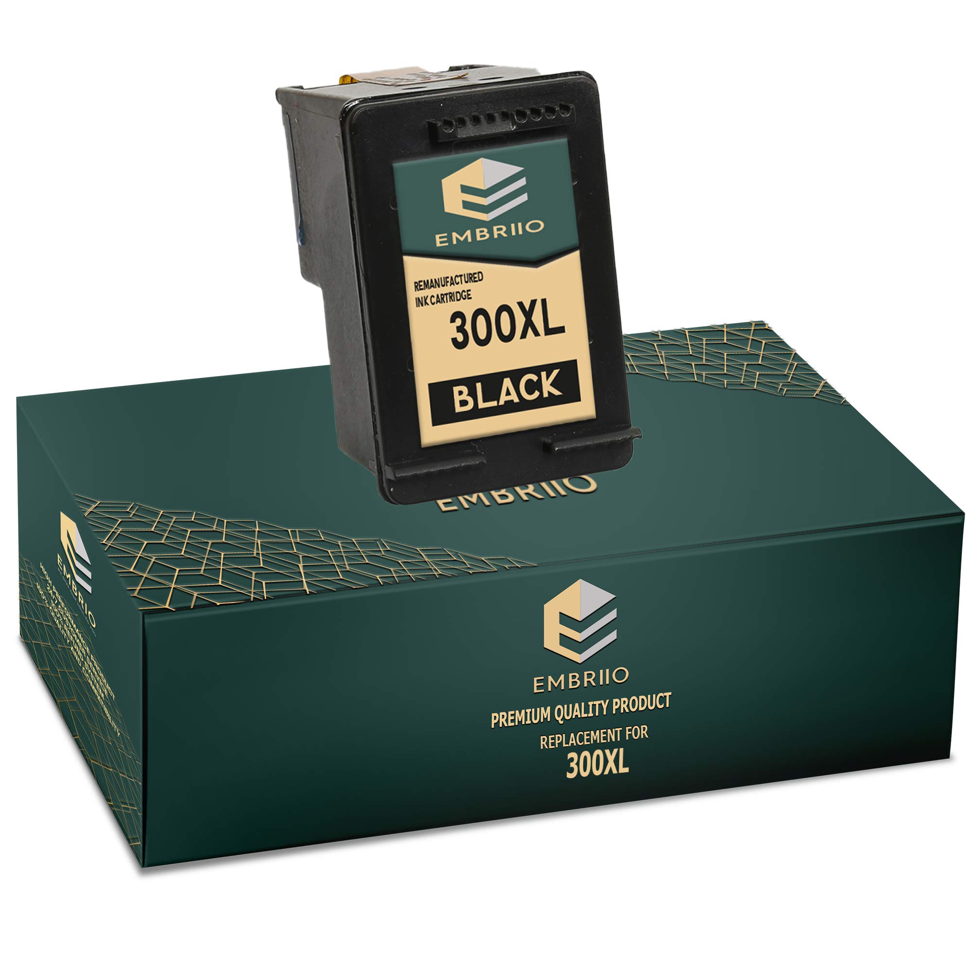 EMBRIIO 300 300XL Black Compatible Ink Cartridge Replacement for HP Deskjet D1660 D1663 D2530 D2545 D2560 D2660 D5560 F2420 F2480 F4210 F4240 F4272 F4280 F4580 F4583 Photosmart C4780 C4680