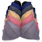 Iheyi 6 Pieces Women's Wired Basic Plain Light Regular Padding Everyday Bra