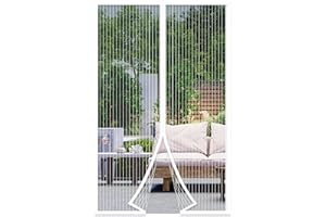 METAONLY Magnetic Screen Door Fits Door Size 38" x 82", Screen Door Mesh,Door Screen Magnetic Closure for Patio Door Enjoy Air Fresh-White, Actual Screen Size 40" x 83"