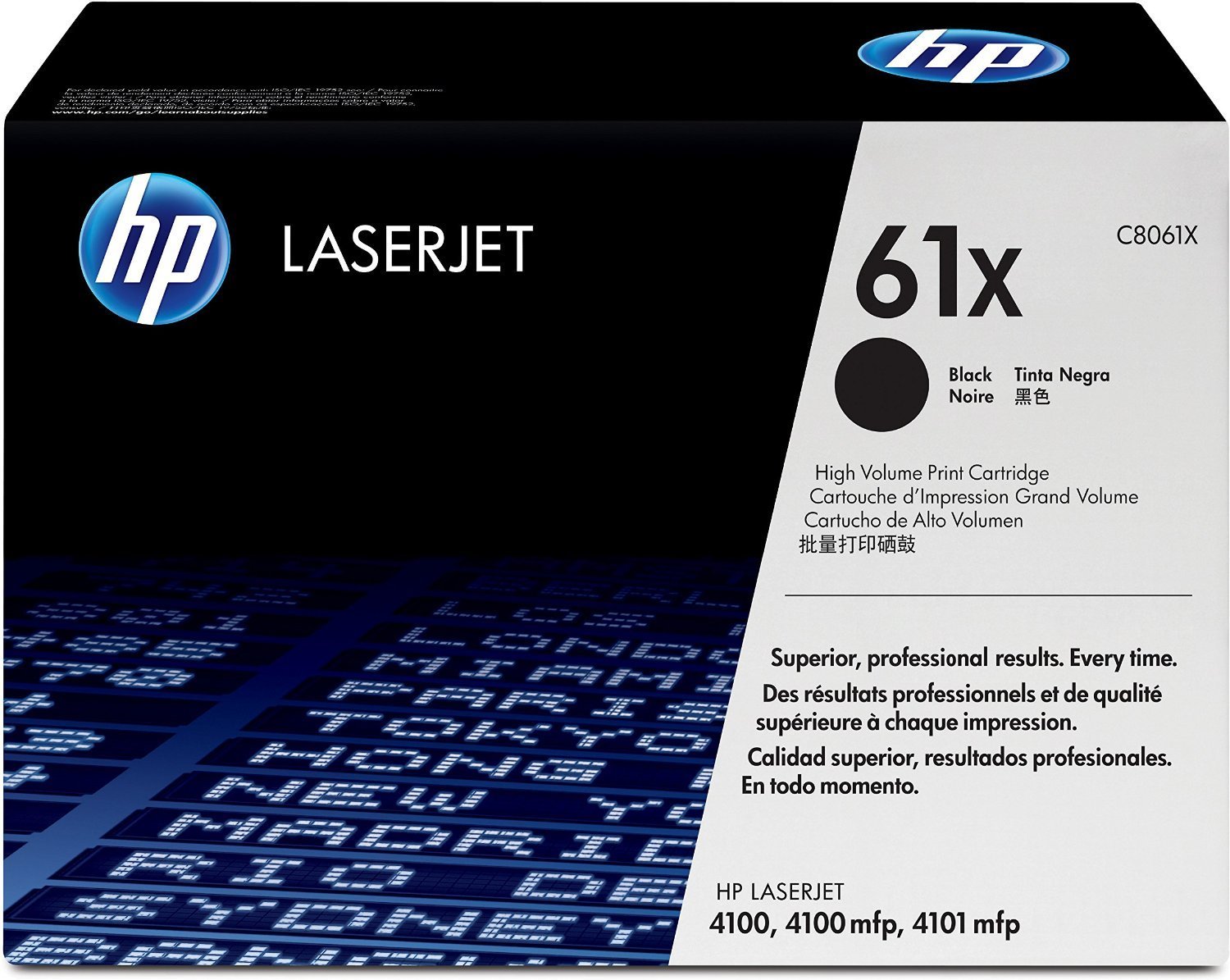 HP 61X - High Yield - black - original - LaserJet - toner cartridge ( C8061X )
