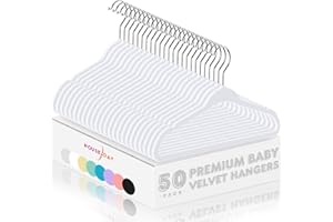 HOUSE DAY Velvet Baby Hangers 50 Pack, Space Saving Kids Velvet Baby Clothes Hanger, 11 Inch Toddler Hangers for Kids Clothes