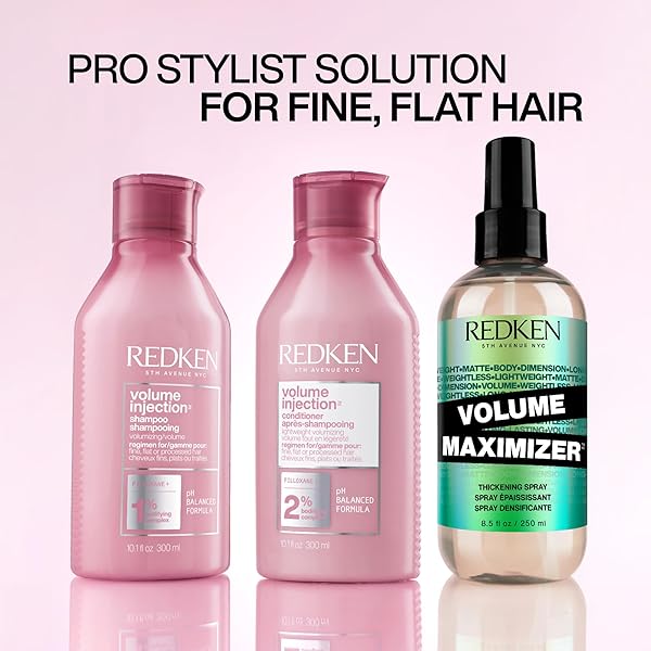 REDKEN VOLUME INJECTION SHAMPOO | LIGHTWEIGHT VOLUME SHAMPOO FOR FINE HAIR | ADDS VOLUME, LIFT, AND BODY TO FLAT HAIR | SOFT, SHINY FINISH | PARABEN FREE