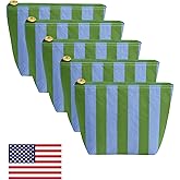 Aspen Lane Makeup Bag Set of 5 Waterproof Cosmetic Bags for Women Travel Makeup Bag Organizer Small Makeup Pouch Bulk Gifts for Bridesmaids Bachelorette Party and Travel Pouches Blue Green