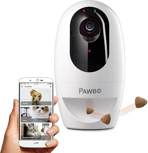 Pawbo+ Interactive Wireless Pet Camera HD WiFi Dog Camera with Laser Toy Cat Game Treat