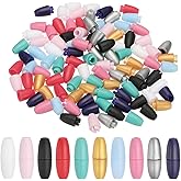 PATIKIL 24mm Breakaway Clasps, 50 Set Plastic Bead Barrel Connectors Lanyard Clips for Necklace Lanyard Bracelet Jewelry Making DIY Craft, Multicolor