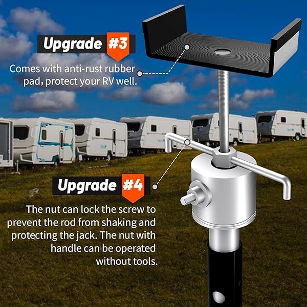 BUYGOE RV SLIDE OUT SUPPORT JACKS, HEAVY DUTY QUICK LIFT SLIDE OUT STABILIZER UP TO 5000 LBS CAPACITY EACH,SET OF 2 TRAVEL TRAILER STABILIZERS FOR TRAVEL CAMPER RV HEIGHT ADJUSTABLE FROM 16″ TO 34″