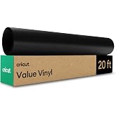 Cricut Value Permanent Vinyl, Matte Black (12 in x 20 ft) | For Custom Crafts, Decals, Labels, & More - Dishwasher Safe - Wor