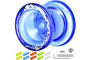 WABESMANIS AOE Responsive Yoyo for Kids 8-12 Above，Deep Finger Holes Trick Yoyo, Professional with Extra Unresponsive Yoyo Bearing for Adults, Dual Purpose Plastic Yoyo with 10 Yoyo Strings，Bearing Kits