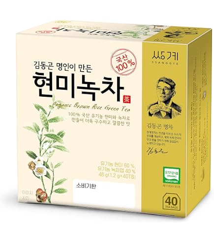Amazon.com : Ssanggye Tea Korean Organic Brown Rice Green Tea 40