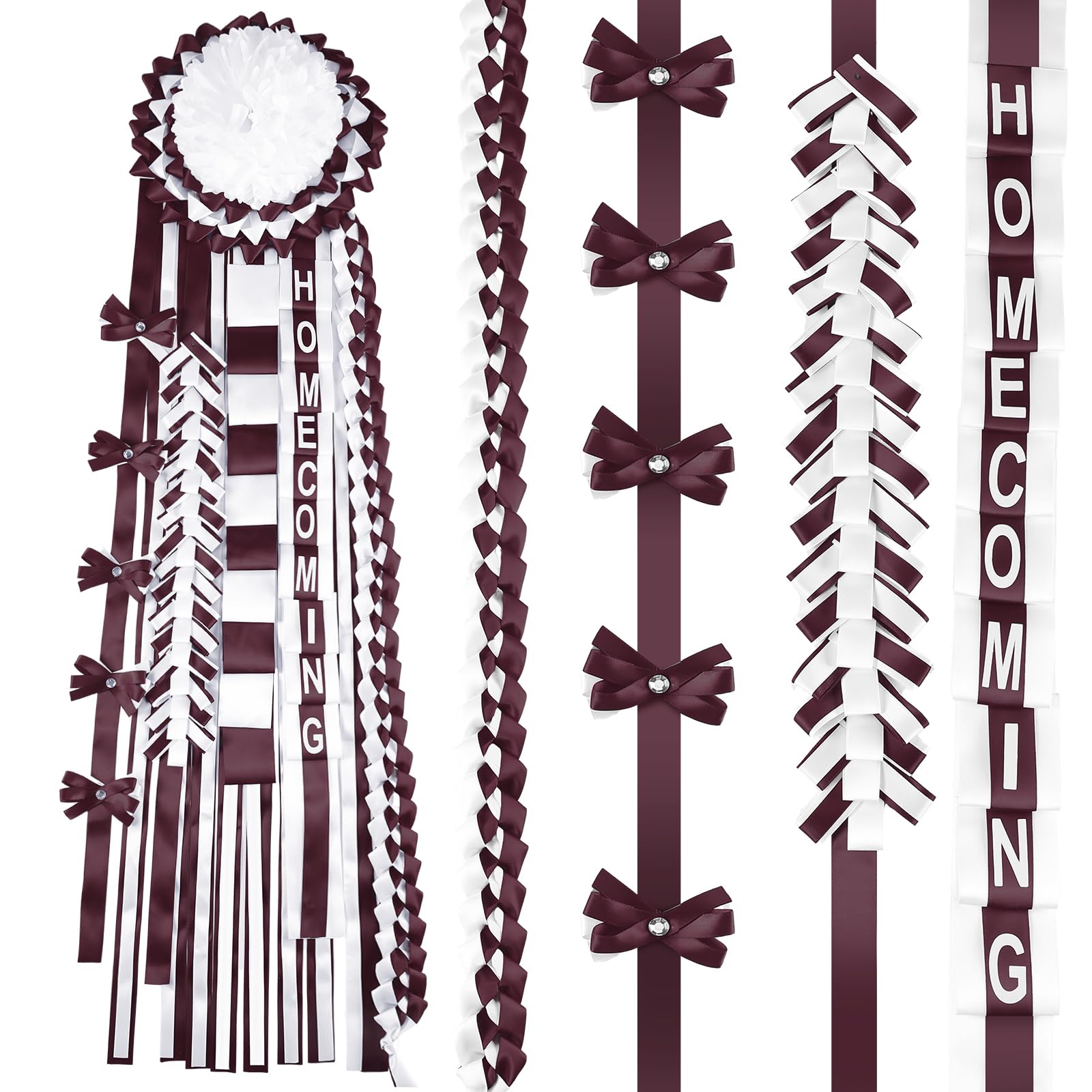 Photo 1 of *USED*
Yinkin 4 Pcs Homecoming Mum Braid 30 Inches Homecoming Mum Supplies Back to School Week Party Decorations Crafts for Back to School Classroom(White and Maroon)