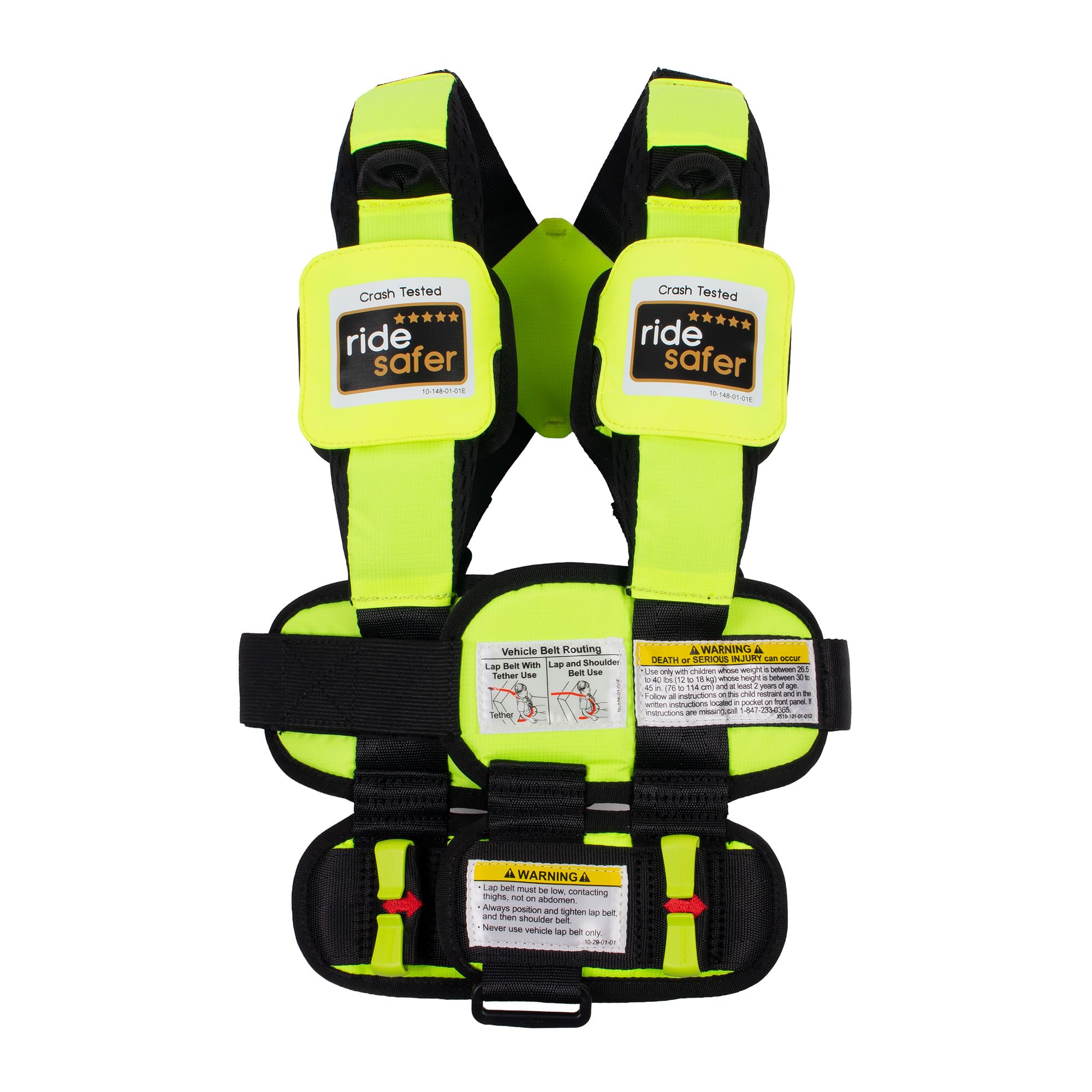 RideSafer Gen 5: asiento para automóvil extra pequeño (XS), amarillo, liviano, compacto y portátil, más de 2 años; 26,5–40 lb: perfecto para viajes y seguridad infantil diaria