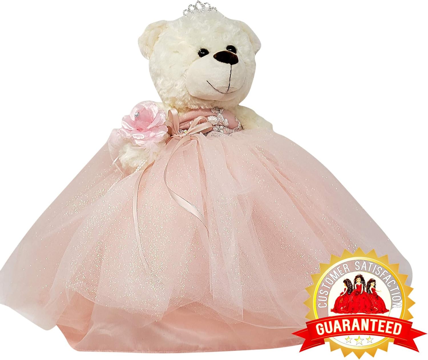Kinnex Collections by Amanda ARC1007-3 - Oso de Peluche (33 cm), Color Rosa y Plateado: Amazon.com.mx: Hogar y Cocina