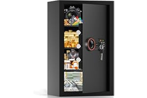 BUKUMO [27.6" Tall] Extra Large Safe for Home Use, Digital Home Safe Box with Electronic Keypad, Spare Keys and Removable Shelf, Anti-theft Security Safes for Documents Money Valuables