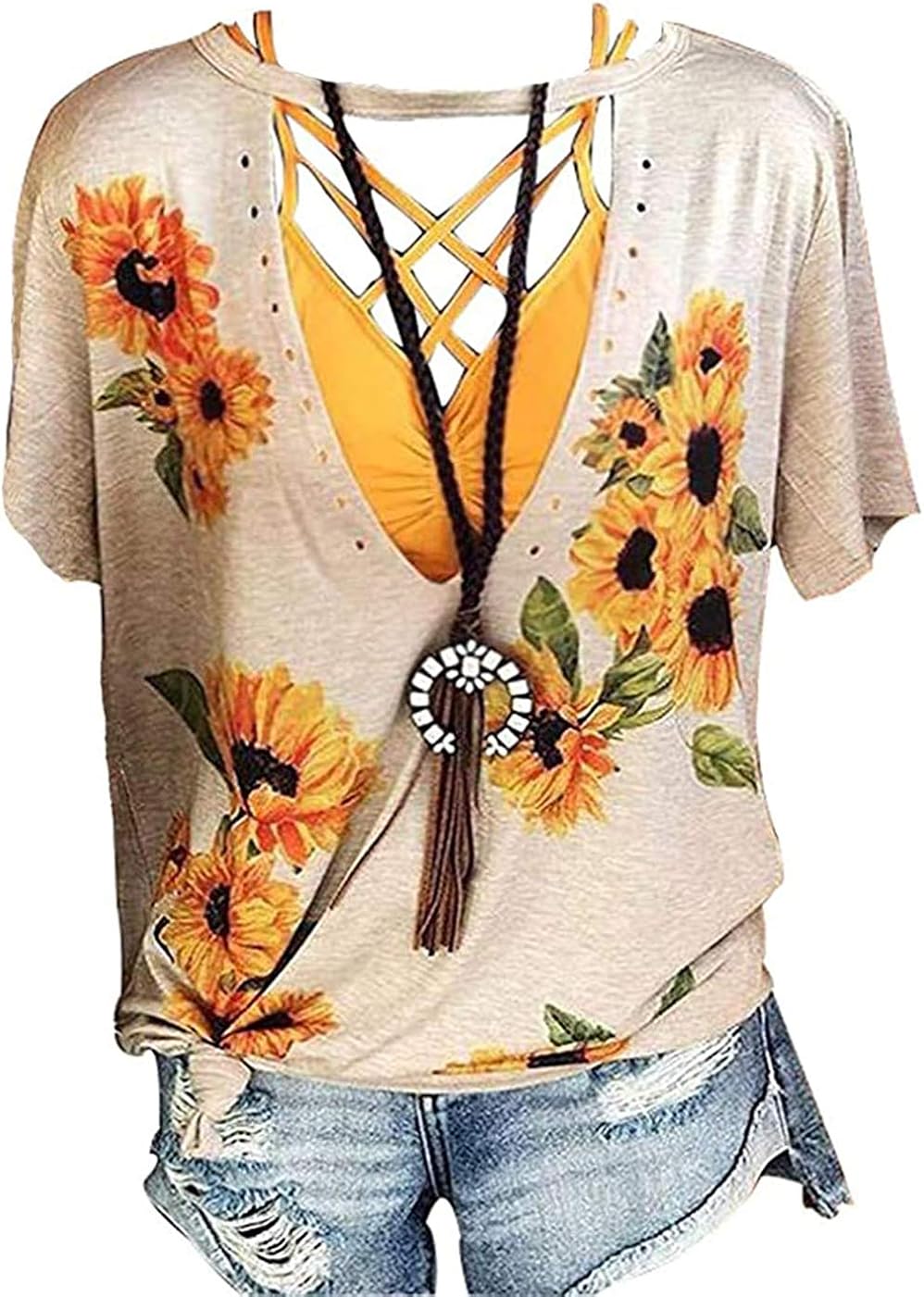 amazon ladies yellow tops