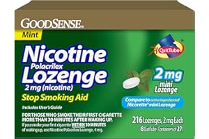 GoodSense Mini Nicotine Polacrilex Lozenge, 2 mg (Nicotine), Mint Flavor, 216 Count
