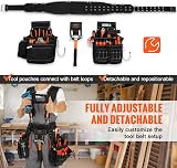 VEVOR Tool Belt Suspenders 29 Pockets 1680D Polyester Heavy Duty Adjustable view 6