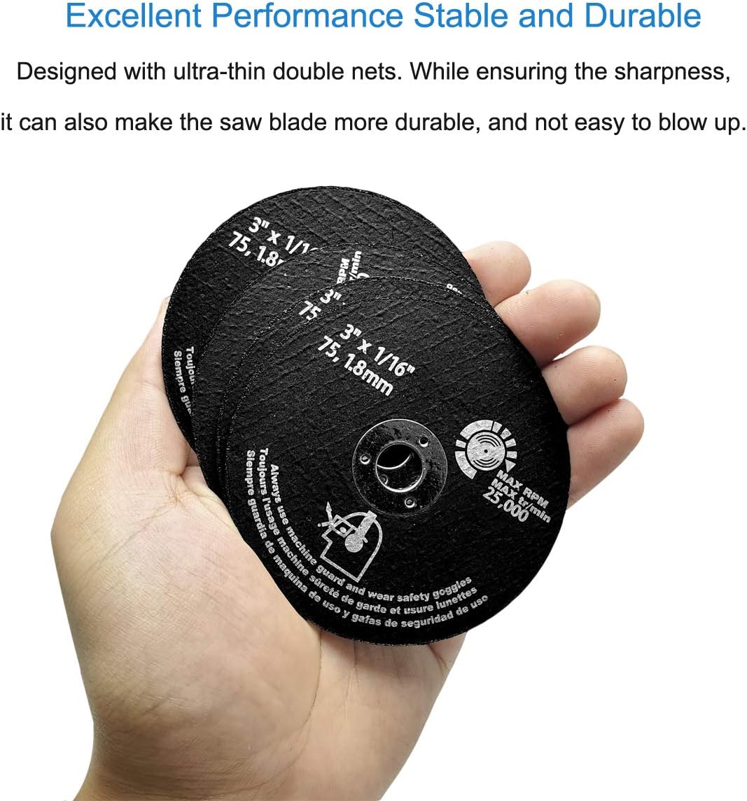 M-jump 10 PCS CUT OFF WHEELS 3" x 1/16" x 3/8" - For Cutting All Steel and Ferrous Metals.10-Pack: Home Improvement