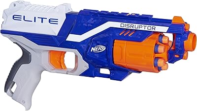 NERF Disruptor Elite Blaster -- 6-Dart Rotating Drum, Slam Fire, Includes 6 Official Nerf Elite Darts -- For Kids, Teens, Adults (Amazon Exclusive)