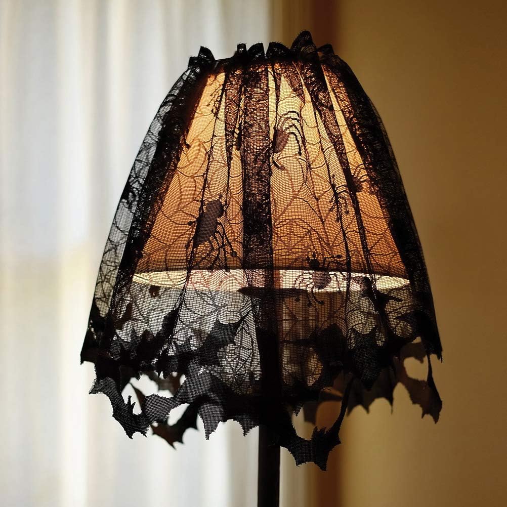 Vosarea 2pcs Halloween Decoration Spider Web Table Lampshade Door Curtain for Party Decor - Image 3