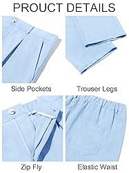 Runcati Mens Casual Pants Elastic Waist Lightweight