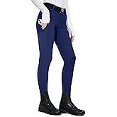 FitsT4 Sports Girls Winter Riding Breeches Kids Fleece Horse Riding Pants Knee-Patch Equestrian Schooling Tights Pockets