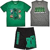 Bioworld Dragonball Z 3-Pack Boy's Short Sleeve Tee, Muscle Tank, Athletic Shorts Set