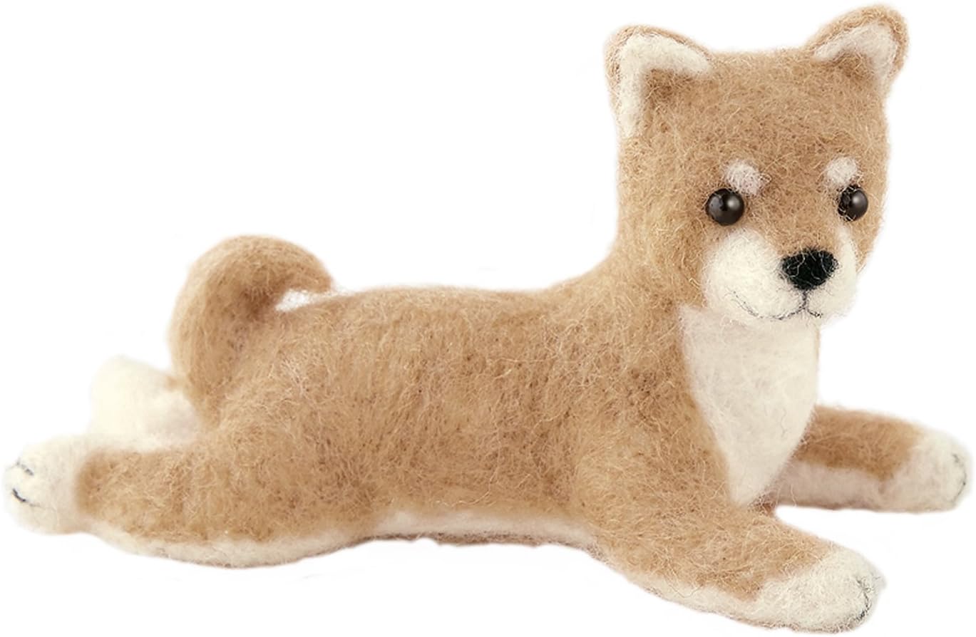 Amazon Co Jp ハマナカ フェルト羊毛キット ふわふわ羊毛でつくる フェルト犬 柴犬 ふせポーズ H441 424 Designed By 須佐沙知子 ホビー