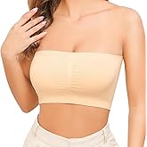 Kitfore Strapless Bras for Women Bandeau Bra Wireless Seamless Bandeau Top Comfort Padded Tube Top Bra