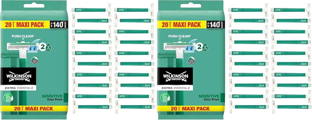Wilkinson Sword Extra 2 Disposable Razors for Men Sensitive Comfort 20 Count