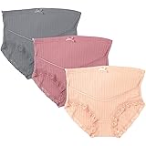 FEOYA Over Bump Maternity Underwear Cotton Plus Size Pregnancy Panties High Waist Postpartum Support Briefs (L-5XL, 3 Pack)