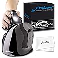 Evoluent Mouse VMDMW - VerticalMouse D, Right Hand Ergonomic Design, Evoluent Vertical Mouse D Medium with Wireless Connection for Laptop and PC, Plus Jestik Microfiber Cloth