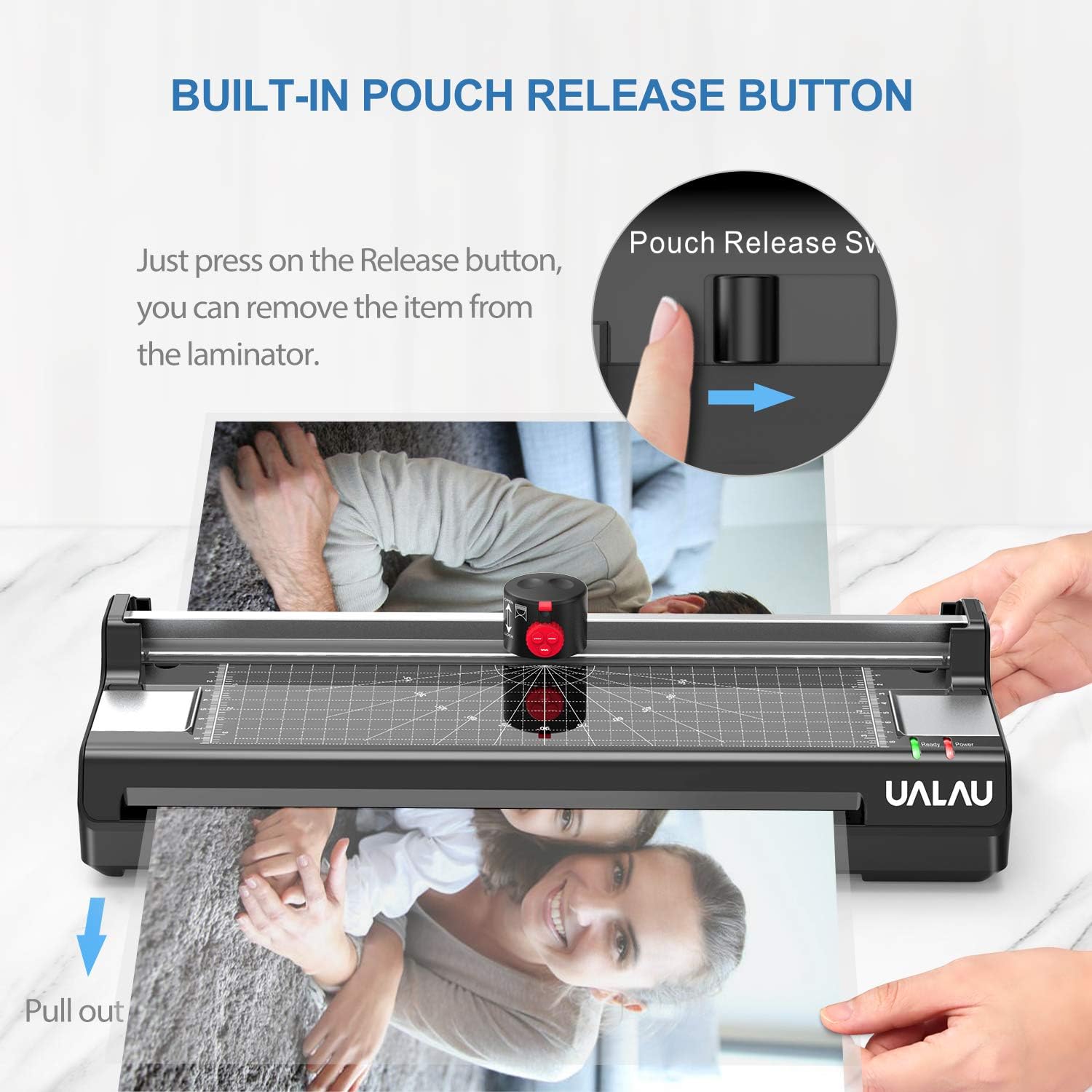 13 Inches Laminator Machine, UALAU 7 in 1 Thermal Laminator with 20 Laminating Pouches, Paper Trimmer, Corner Rounder, Photo Frame, for Home/School/Office Use : Office Products