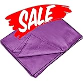 YEMYHOM 100% Cotton Weighted Blanket Cover 48"x72", Soft Removable Duvet Cover for Heavy Blanket, Machine Washable（Dark Purple）