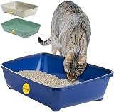Cat Centre Dark Blue Jumbo Open Cat Litter Tray 56.5cm XL Indoor Outdoor