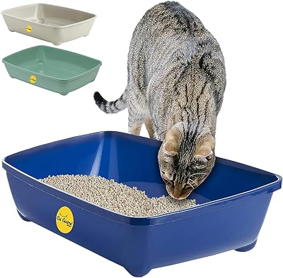 Cat Centre Dark Blue Jumbo Open Cat Litter Tray 56.5cm XL Indoor Outdoor