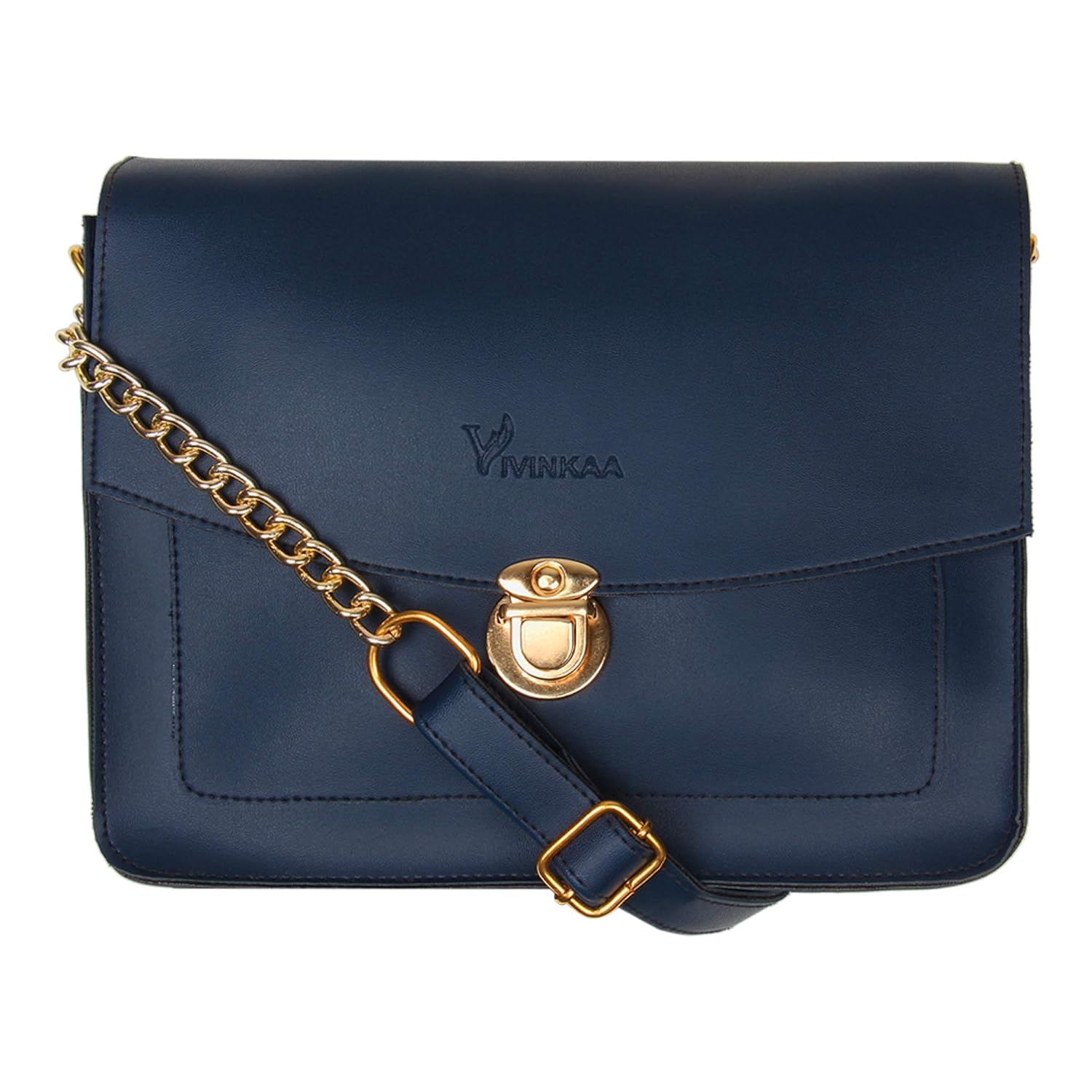 navy chain bag
