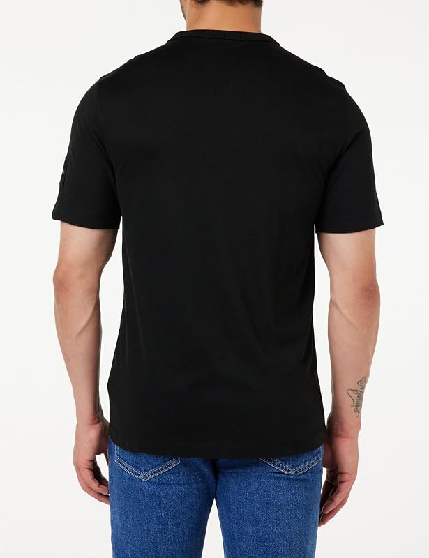 T-Shirt à Manches Courtes et col Rond pour Homme Coupe Droite, Black, XXL