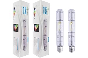 Vegelumax MH 400Watt Metal Halide HID Growing Light Bulb Lamp with High PAR Enhanced Blue and Violet Spectrum for Horticulture Vegetative Growth,CCT 6000K,36,000Lumens,E39 Base,2Pack