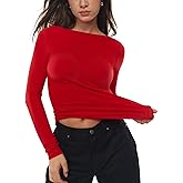 C202 Women's Boat Neck Long Sleeve Shirts Merino Wool Blend Tops Fitted Basic Tee Cozy Embrace Collection