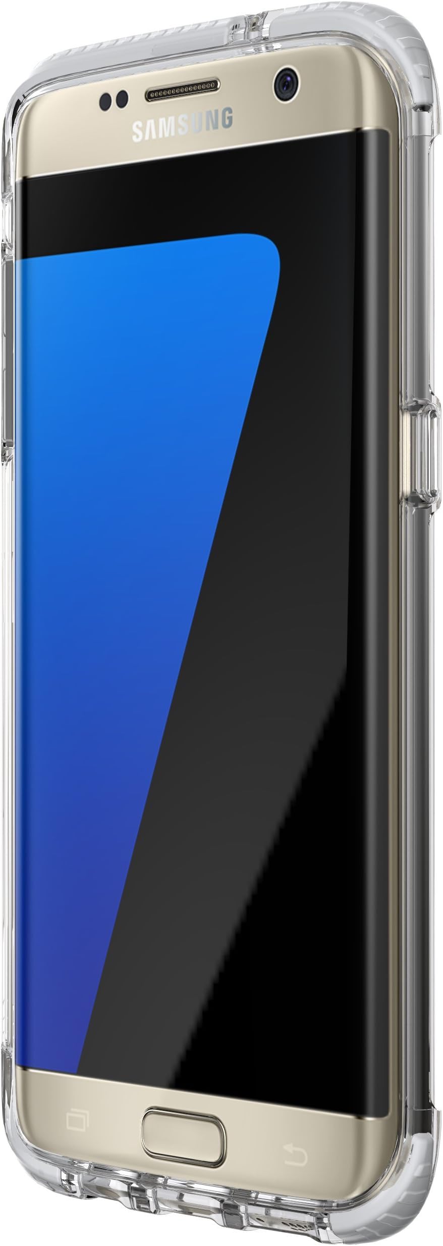 Tech21 Evo Frame Durable Impact Resistant Case Cover with FlexShock Technology for Samsung Galaxy S7 Edge - Clear/White