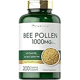 Carlyle Bee Pollen Supplement | 1000mg | 200 Caplets | with Royal Jelly and Bee Propolis | For Men and Women | Vegetarian, Non-GMO, Gluten Free