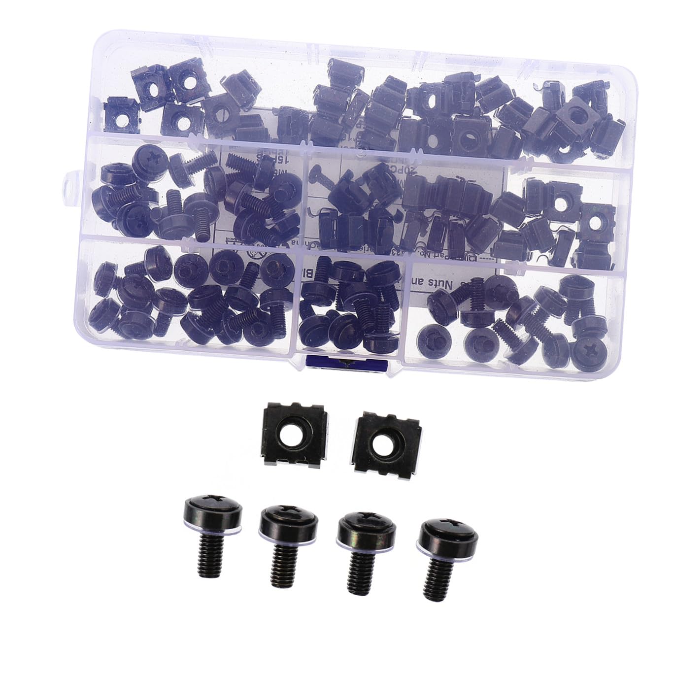 ULTECHNOVO 50pcs M5 Cage Nuts And Screws For Server Shelf Cabinets Rack Mount Nut