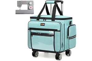 PRYXON Sewing Machine Case with Wheels - Detachable Rolling Sewing Machine Case Fits Most Standard Sewing Machines And Storag
