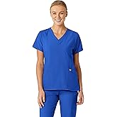 Wink Scrubs for Women, W123, Stylized Vneck Tops with 5 Pockets Royal