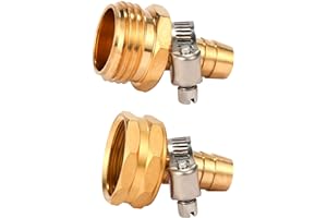 Sanpaint Brass Garden Hose Connector Repair Mender Kit with Stainless Clamp,Fits 1/2" Water Hose Fitting (1/2" Barb x 3/4" GHT)