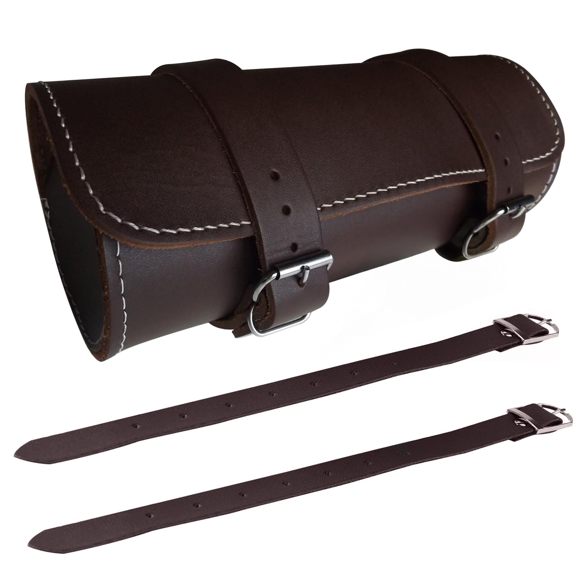 Full Grain Cowhide Leather Motorcycle Motorbike Tool Roll Saddle Bag TR9