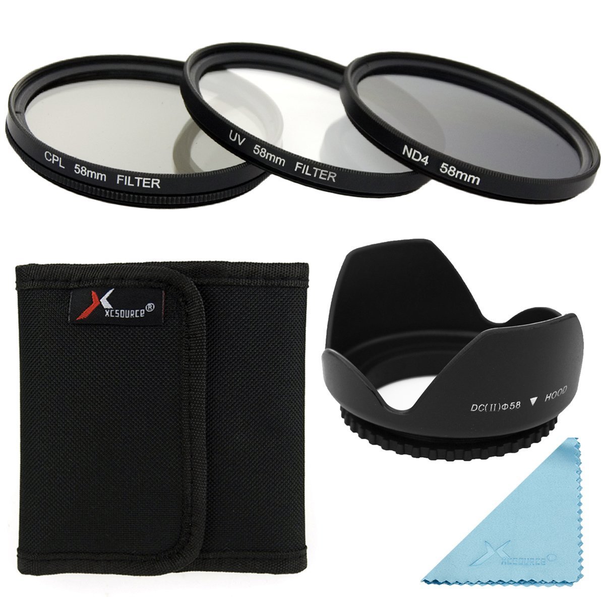 PATIKIL Parasol De Lente De 1.929 In, Superficie Helada De Enfoque Largo, Cubierta Interior Antirreflectante Con Paño De Limpieza Para Lente De Cámara, Negro Para Nikon, Para Fujifilm, Para Pentax