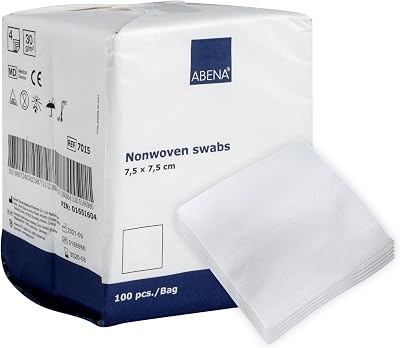 ABENA Gauze Pads 7.5x7.5cm Non-Adhesive Wound Dressings 100 Pack