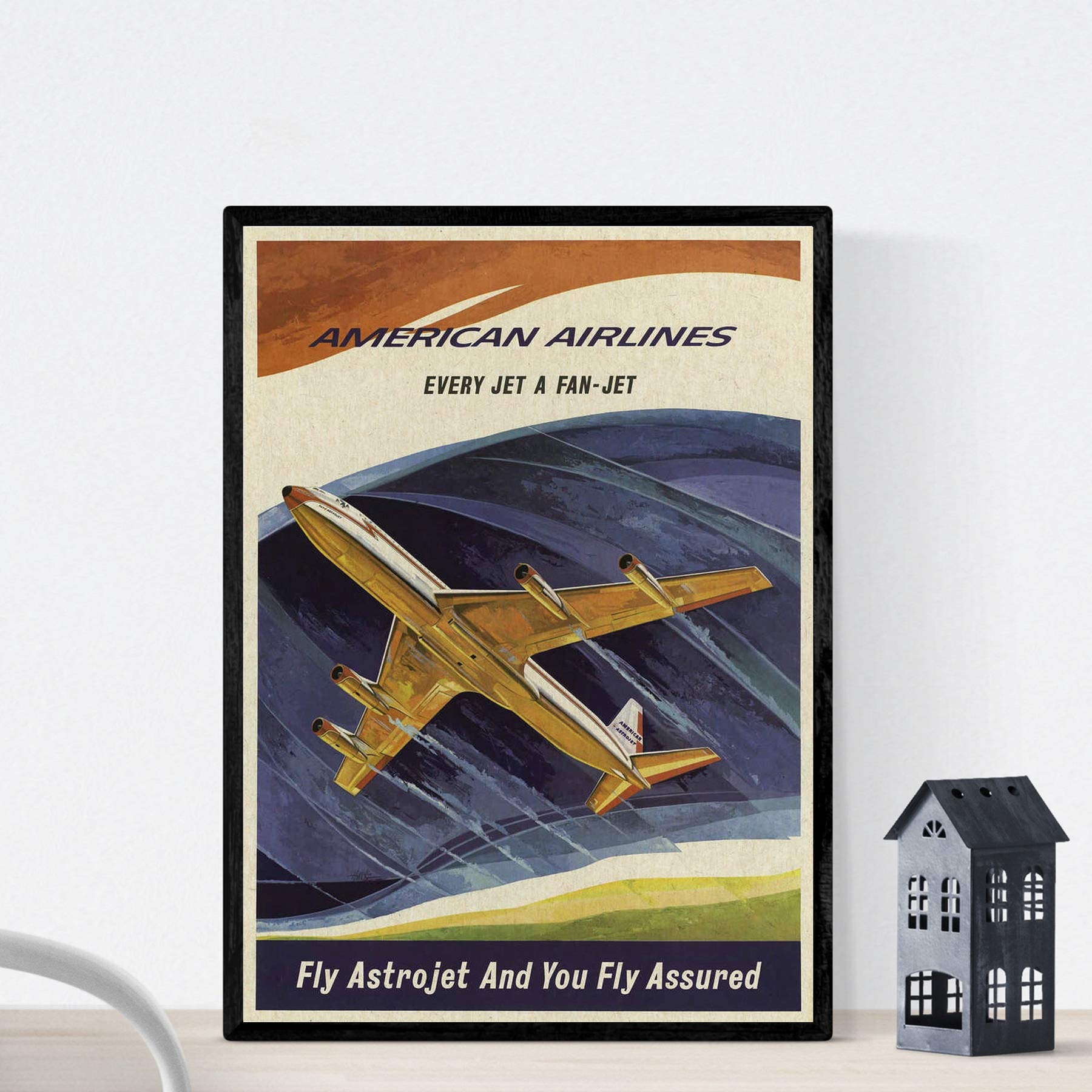 Nacnic Vintage Poster Vintage Poster America. American Airlines. A4 size